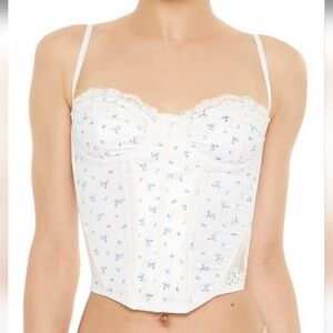 New. Floral White Corset Top